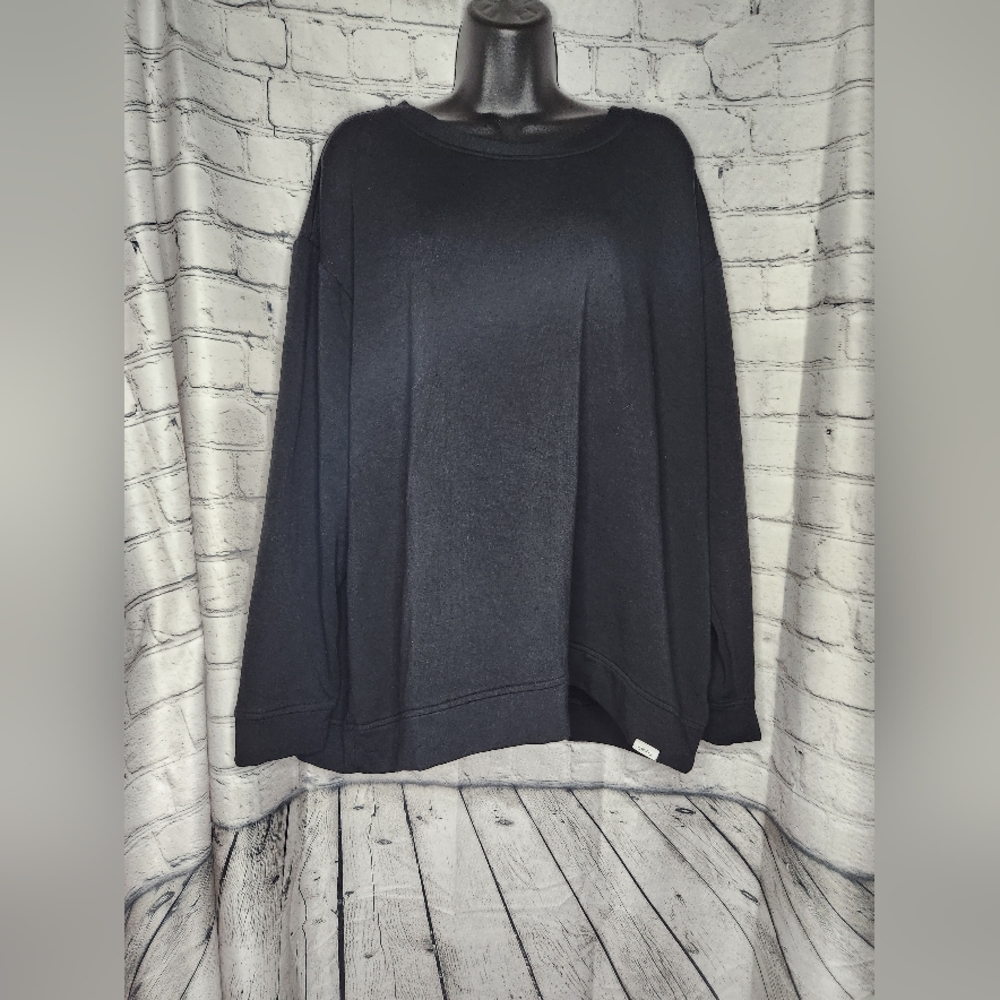 Orvis Black Sweater Women's XXL Crewneck Preppy‎